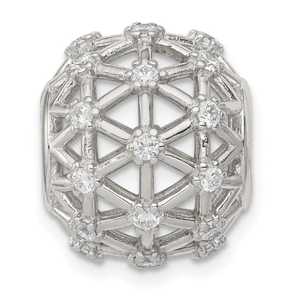 Sterling Silver Cz Slide Pendant