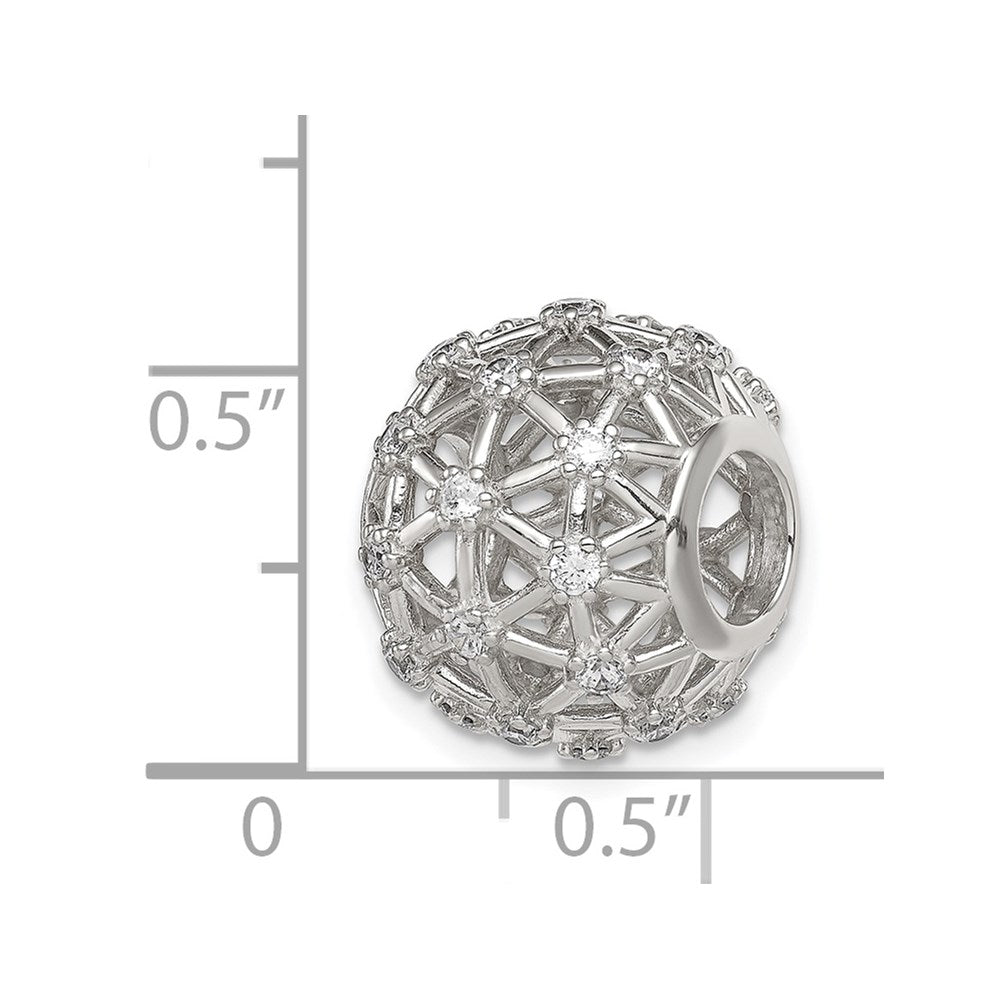 Sterling Silver Cz Slide Pendant