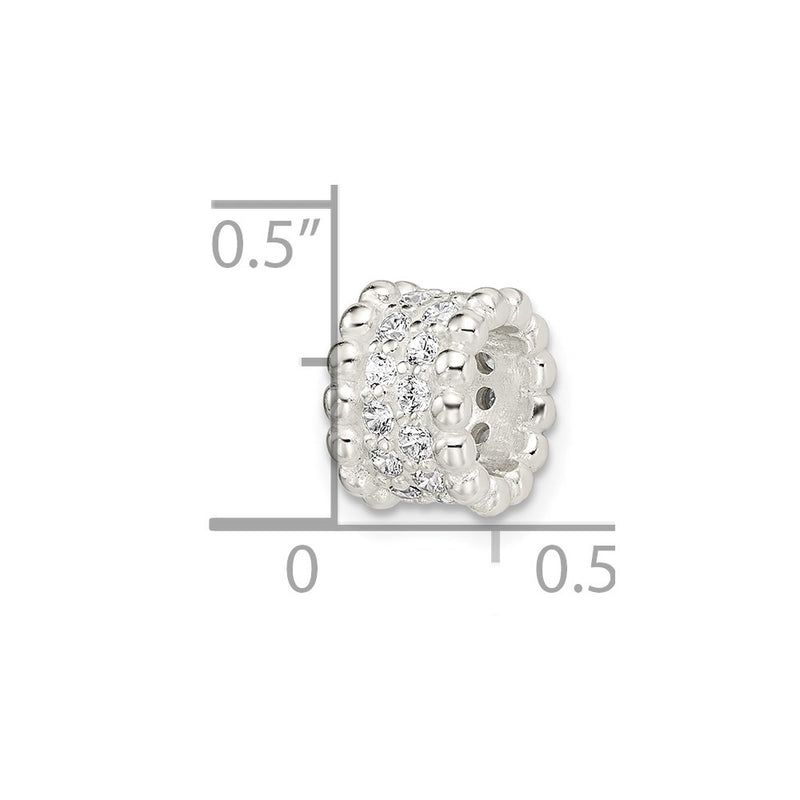 Sterling Silver Cz Chain Slide