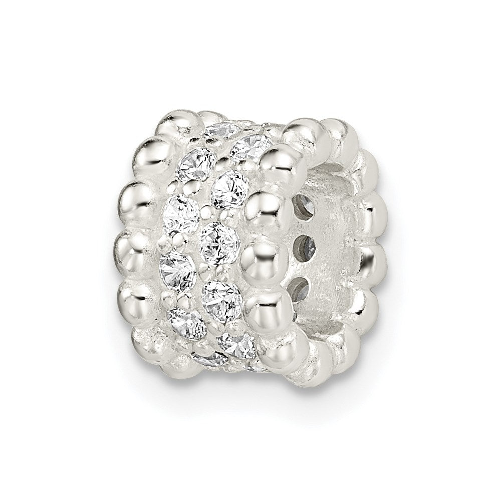 Sterling Silver Cz Chain Slide