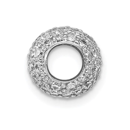 Sterling Silver Rhodium-Plated Cz Bead Pendant