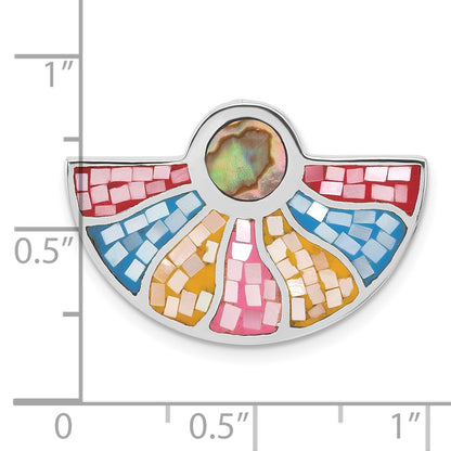 Sterling Silver Polished Multi-Color Mother Of Pearl Slide