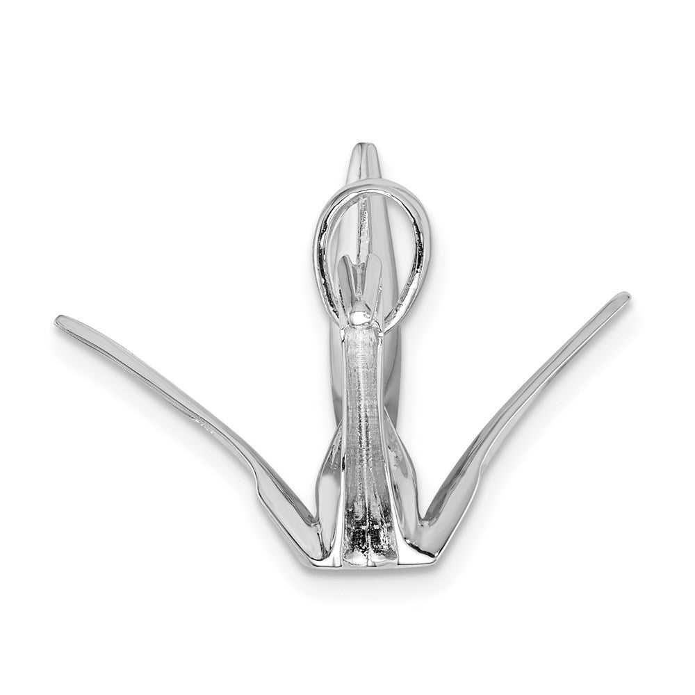 Sterling Silver Rhodium-Plated Origami Crane Pendant