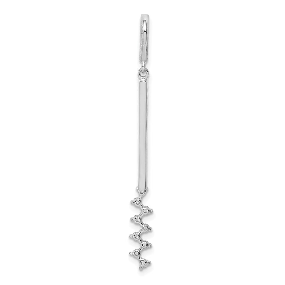 Sterling Silver Rhodium Plated Cz Pendant