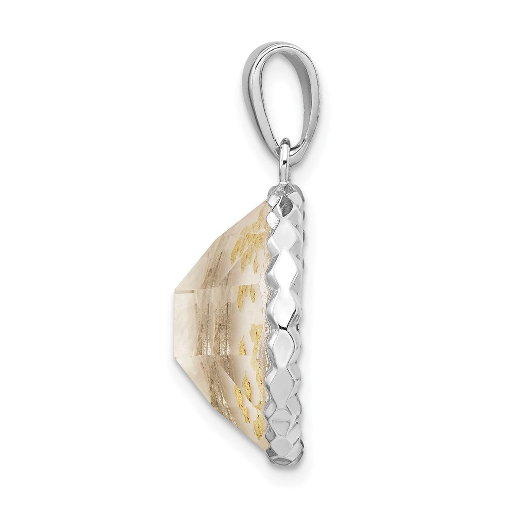 Sterling Silver Rhodium-Plated Mop Pendant