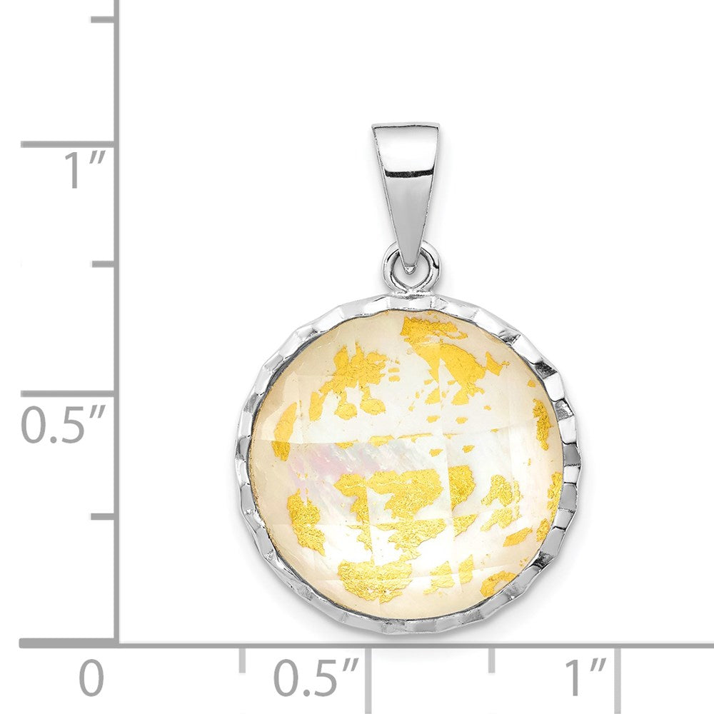 Sterling Silver Rhodium-Plated Mop Pendant