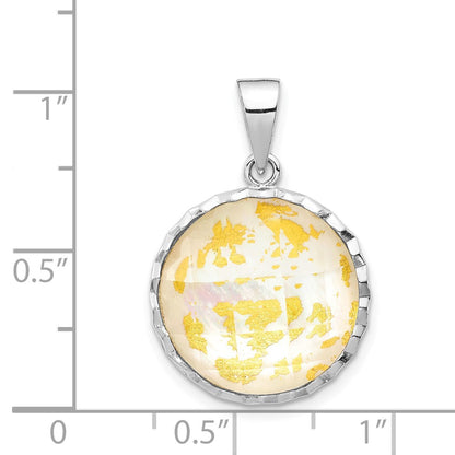 Sterling Silver Rhodium-Plated Mop Pendant