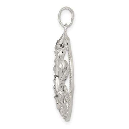 Sterling Silver Diamond-Cut Heart Pendant