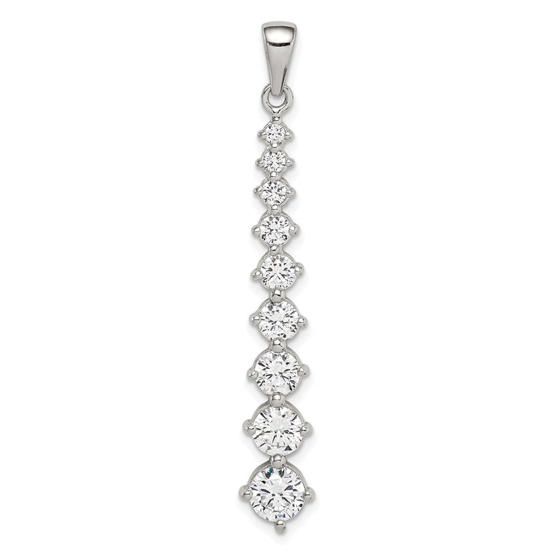 Sterling Silver Fancy Cz Pendant
