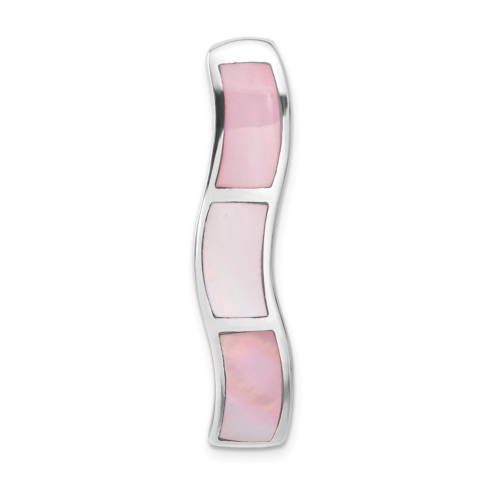 Sterling Silver Pink Mother Of Pearl Wavy Pendant