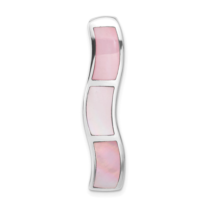 Sterling Silver Pink Mother Of Pearl Wavy Pendant