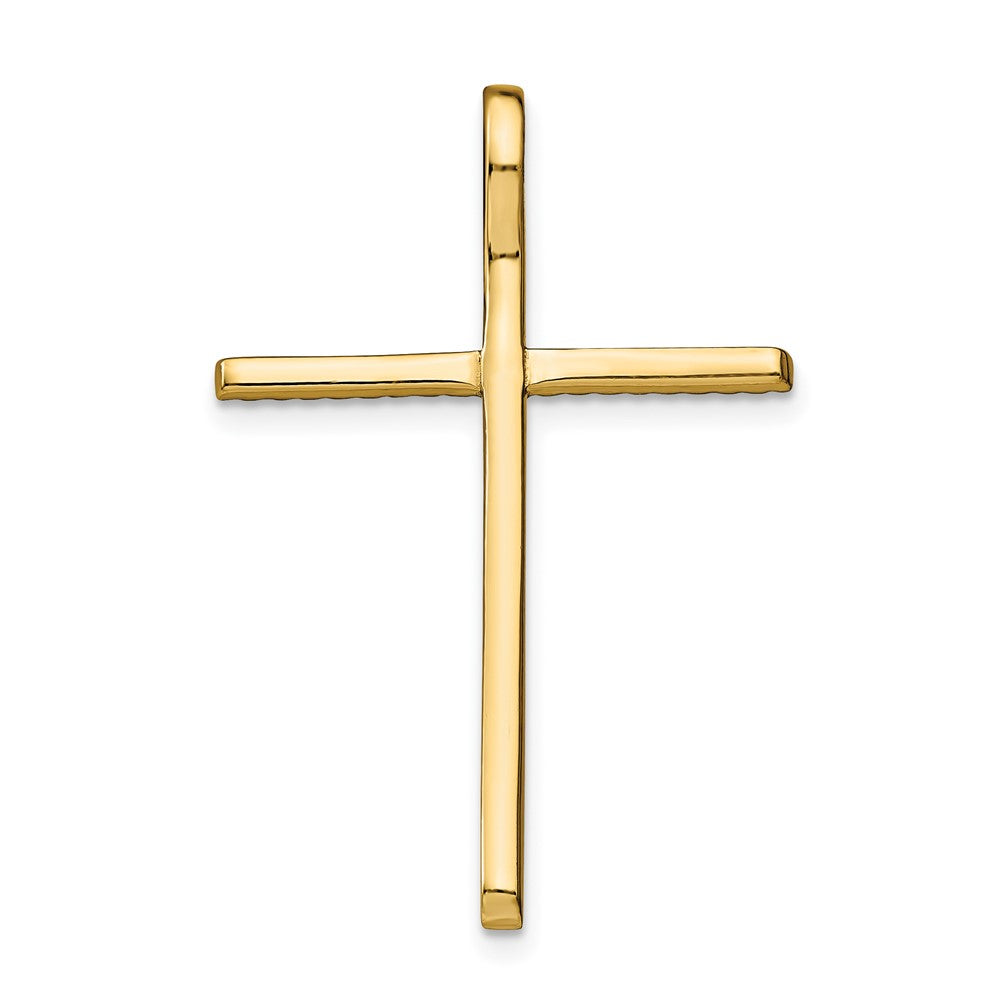 Sterling Silver Prizma Gold-Tone 14K Flash Gold-Plated Colorful Cz Cross Chain Slide