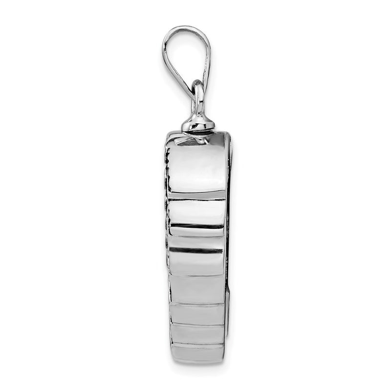 Sterling Silver Rhodium-Plated Enameled Angel Wing Ash Holderpendant