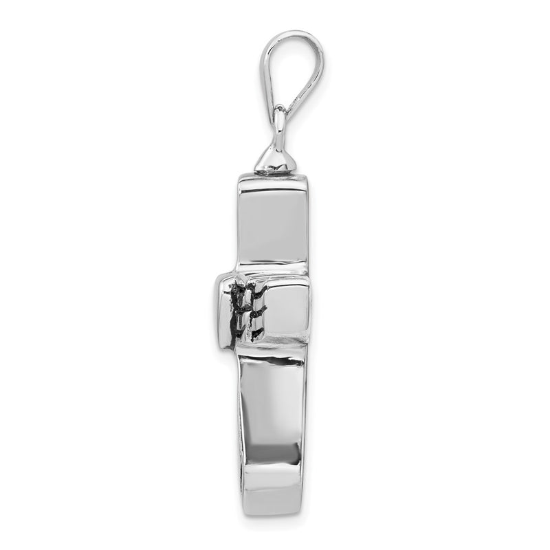 Sterling Silver Rhodium-Plated Antiqued Cross W/Heart Ash Holderpenda