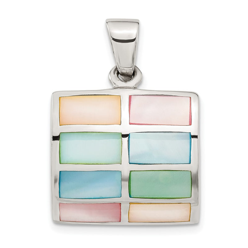Sterling Silver Multicolored Mother Of Pearl Pendant