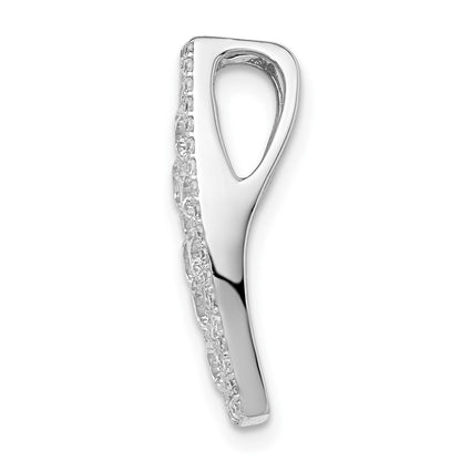 Sterling Silver Rhodium-Plated Cz Slide