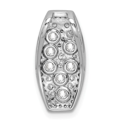 Sterling Silver Rhodium-Plated Cz Slide