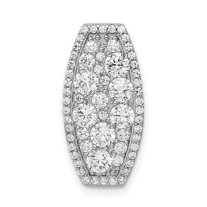 Sterling Silver Rhodium-Plated Cz Slide