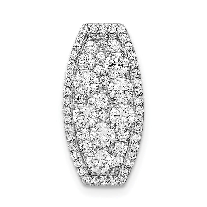 Sterling Silver Rhodium-Plated Cz Slide