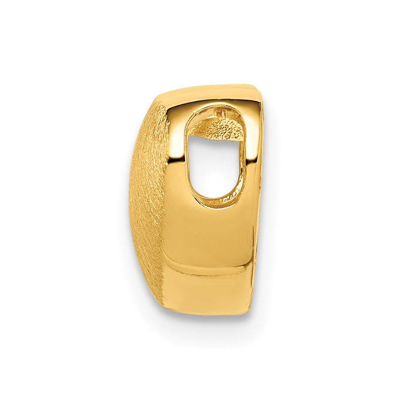 Sterling Silver Gold-Plated Scratch Finish Heart Chain Slide