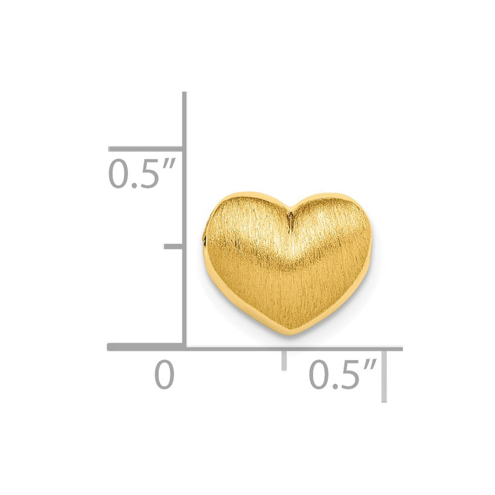 Sterling Silver Gold-Plated Scratch Finish Heart Chain Slide