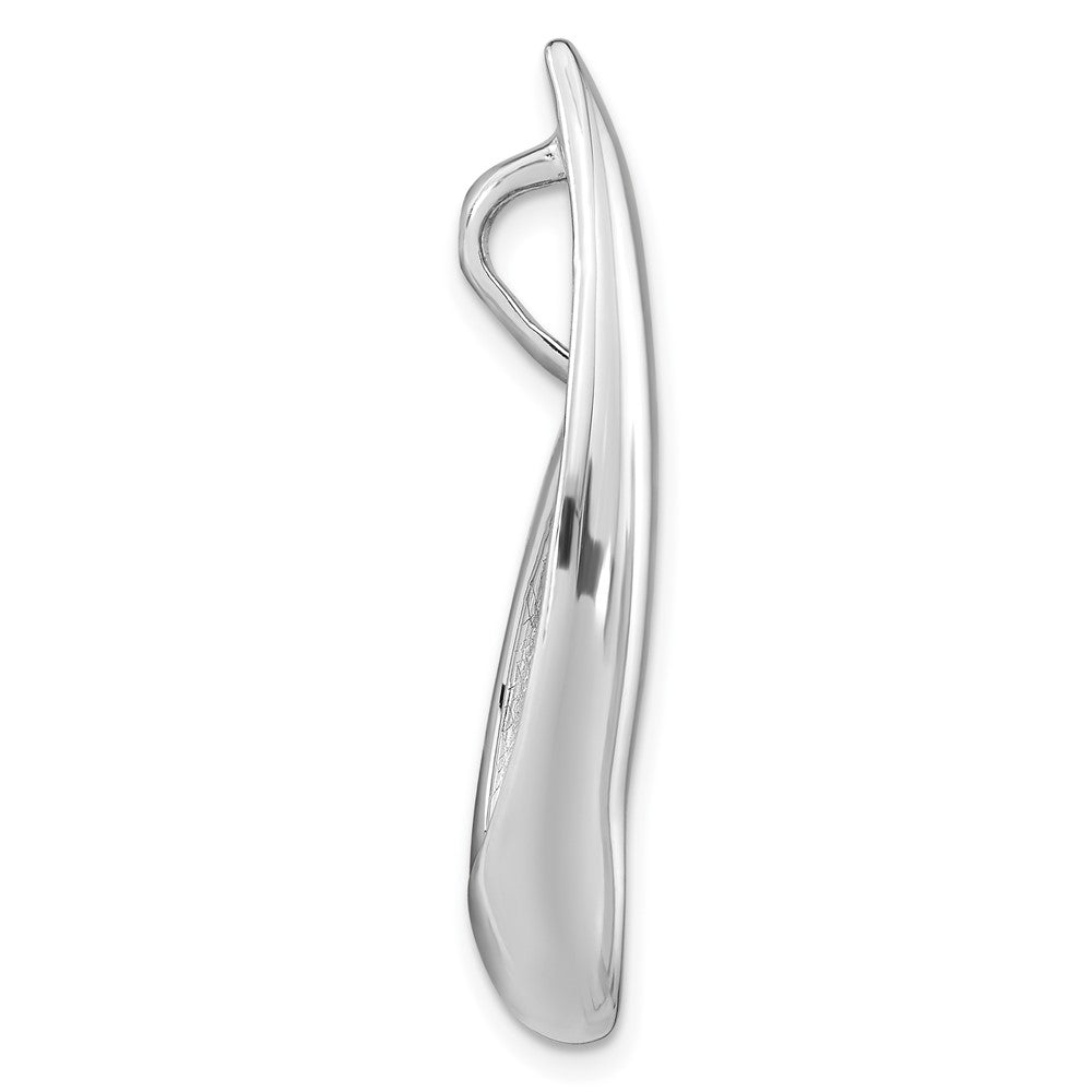 Sterling Silver Rh-Plated Brushed And Polished Fancy Slide