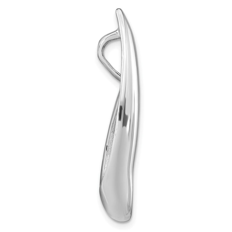 Sterling Silver Rh-Plated Brushed And Polished Fancy Slide