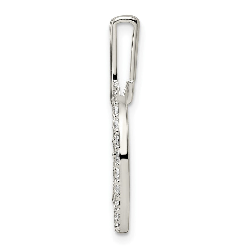 Sterling Silver Polished Cz Circle Pendant