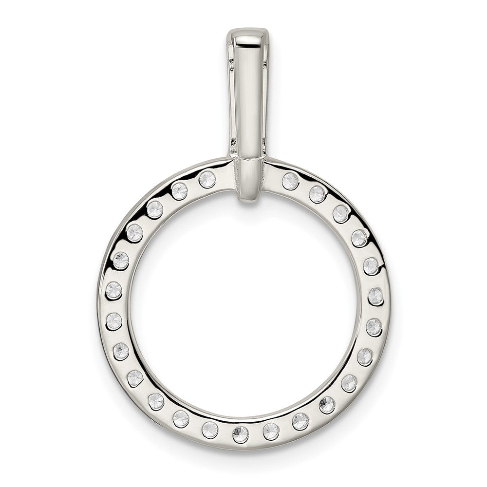 Sterling Silver Polished Cz Circle Pendant