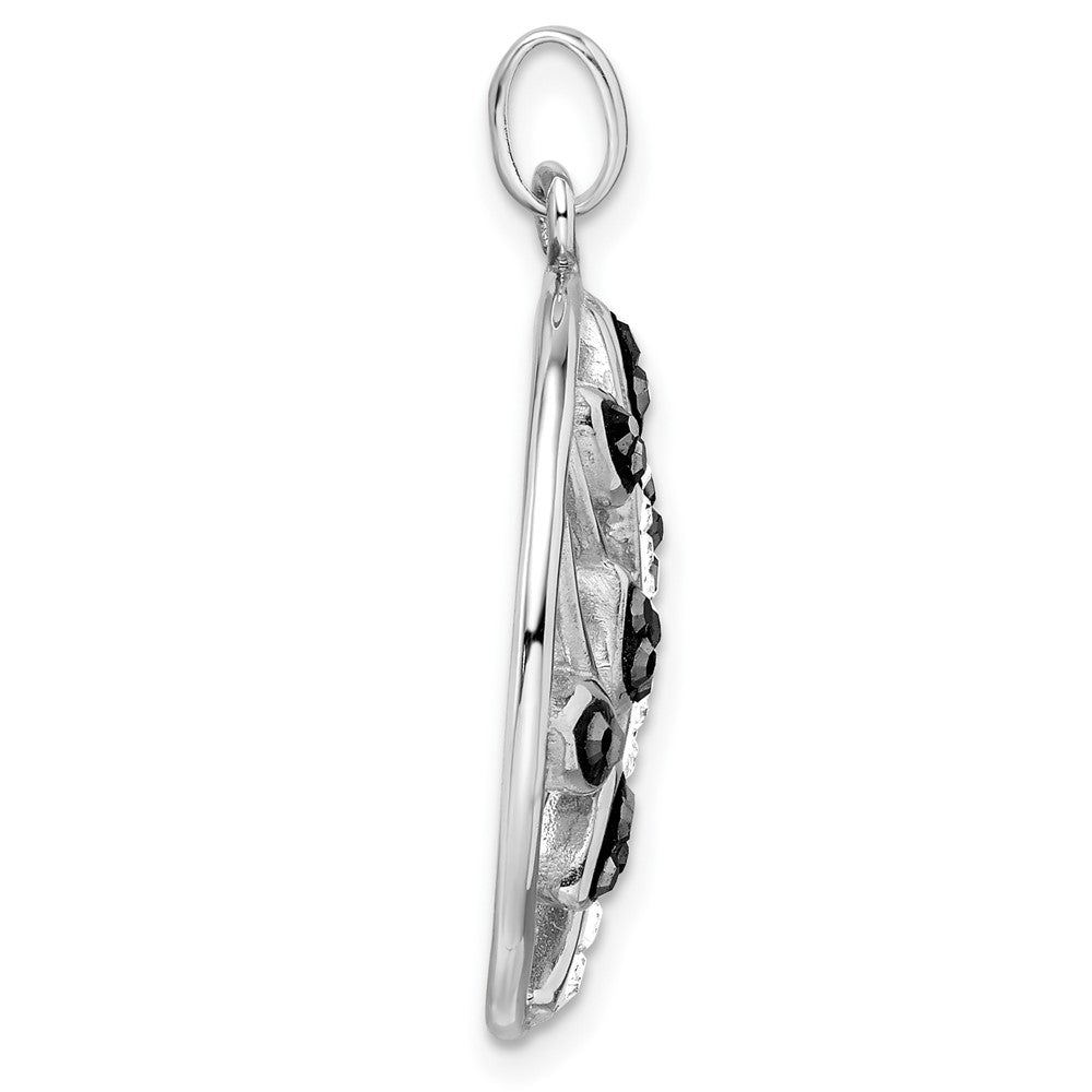 Sterling Silver Rhodium-Plated Preciosa Crystal Tree Of Life Pendant