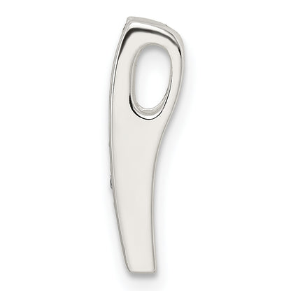 Sterling Silver Polished Cz Chain Slide