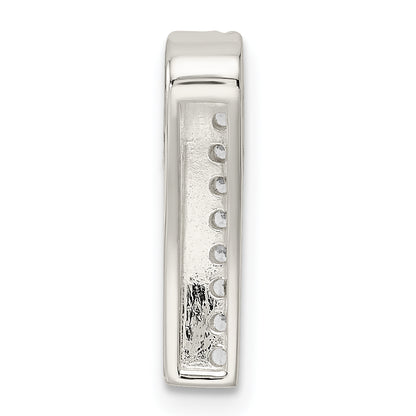 Sterling Silver Polished Cz Chain Slide