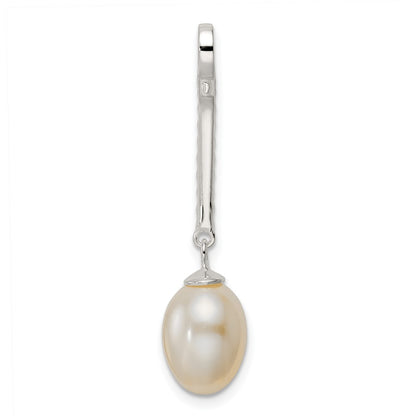 Sterling Silver Polished Cz Glass Bead Pendant
