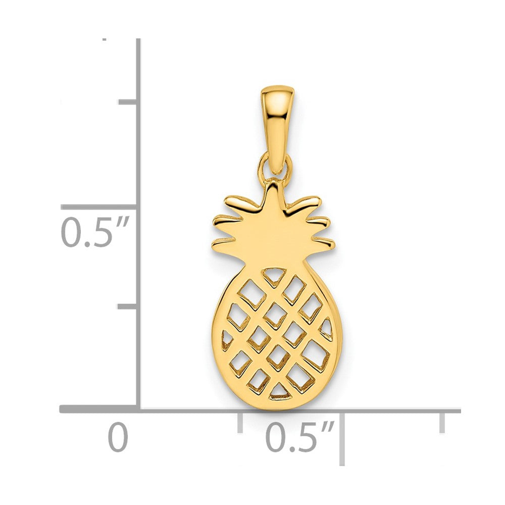 Ss/Gold Plated Sterling Silver Gold-Plated Pineapple Pendant