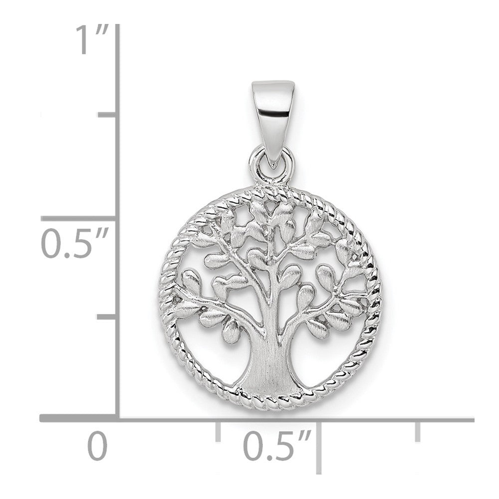 Sterling Silver Rh Tree Pendant
