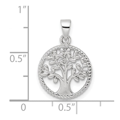 Sterling Silver Rh Tree Pendant