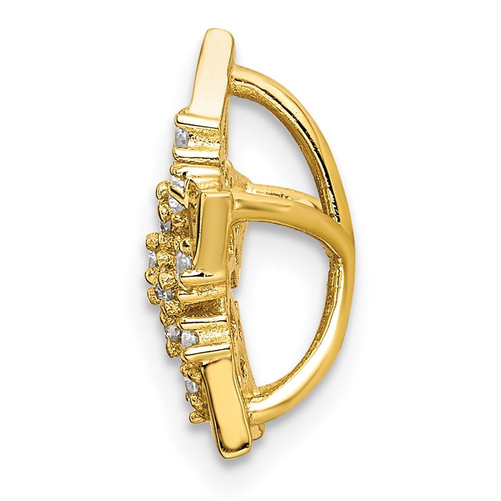 Sterling Silver Cz Gold-Tone Star Slide