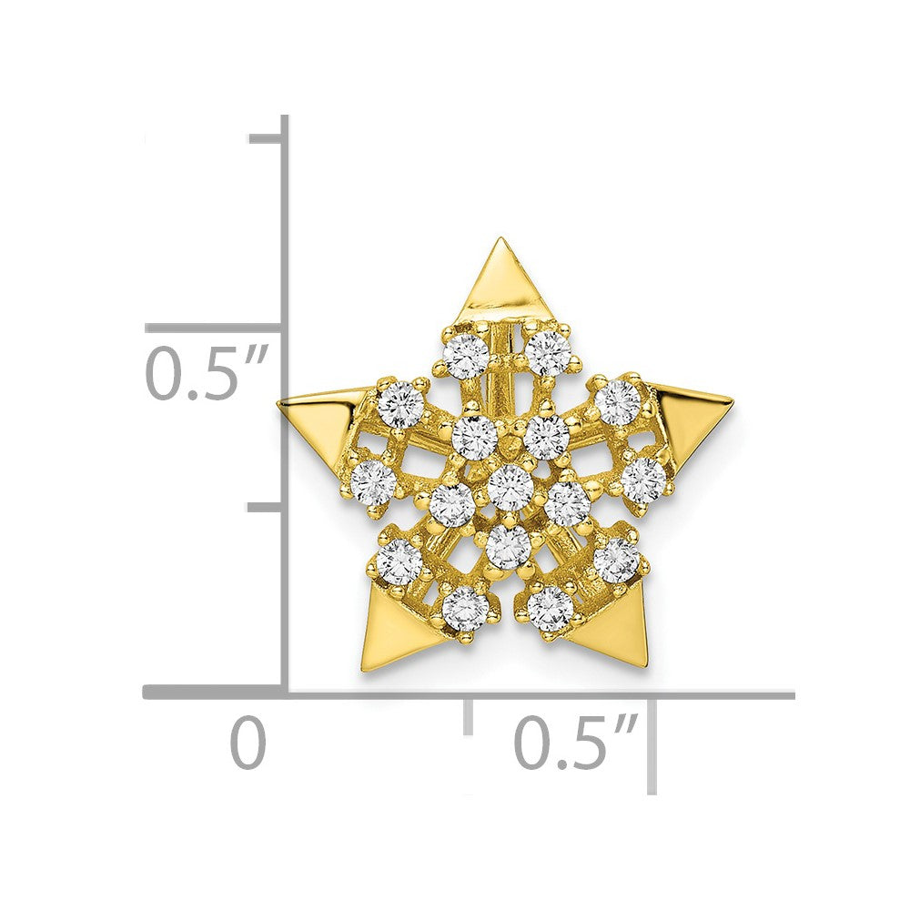 Sterling Silver Cz Gold-Tone Star Slide