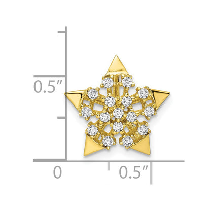 Sterling Silver Cz Gold-Tone Star Slide