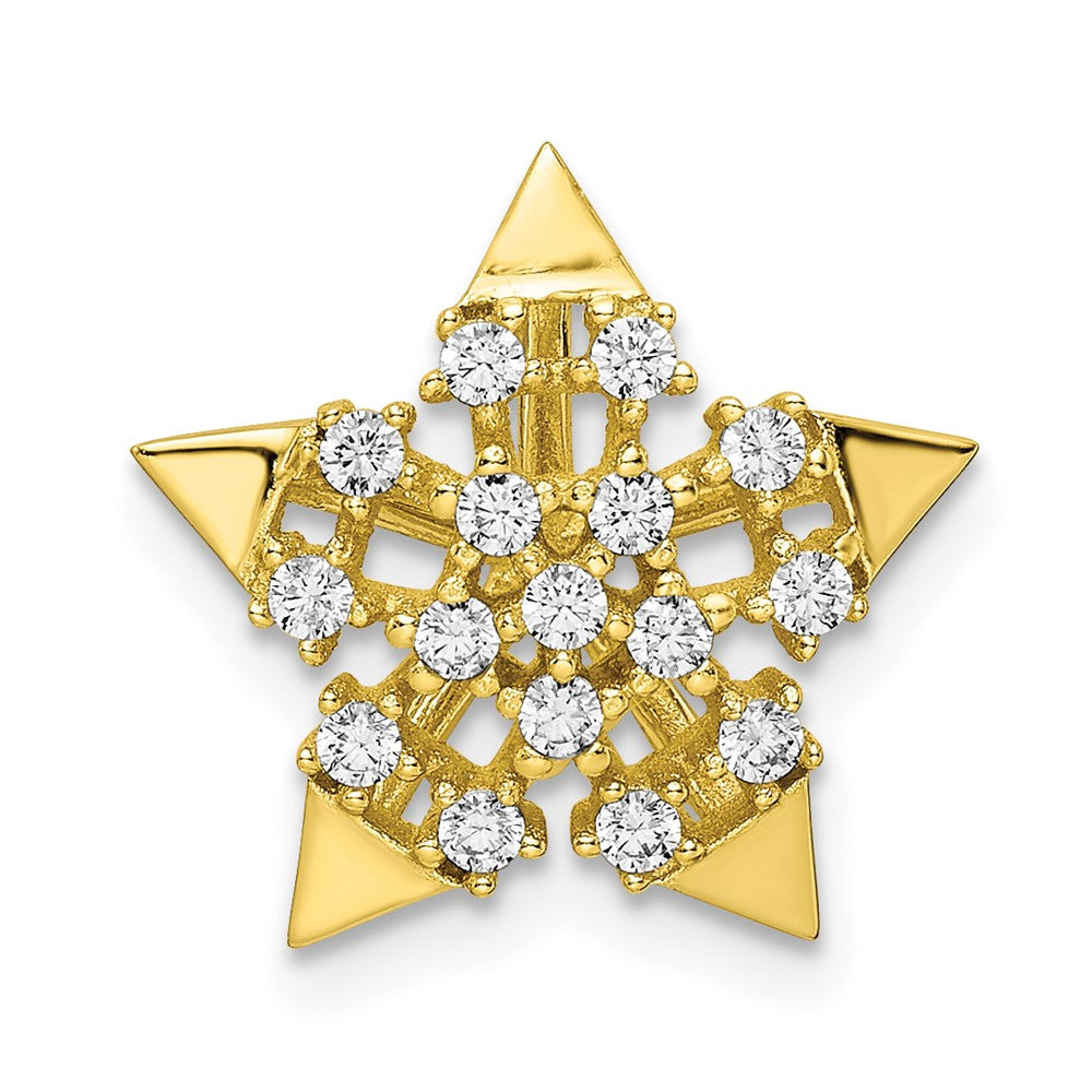 Sterling Silver Cz Gold-Tone Star Slide