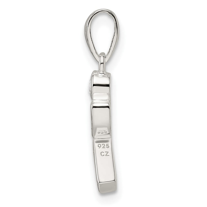 Sterling Silver Polished Geometric Shapes Cz Pendant