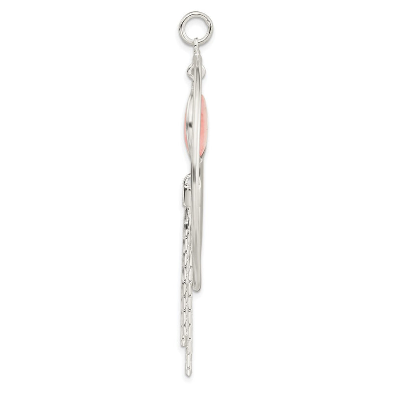 Sterling Silver Polished Dyed Agate Fancy Dangle Pendant