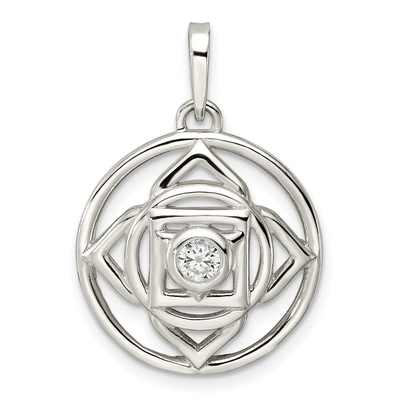 Sterling Silver Cz Root Chakra Filigree Pendant