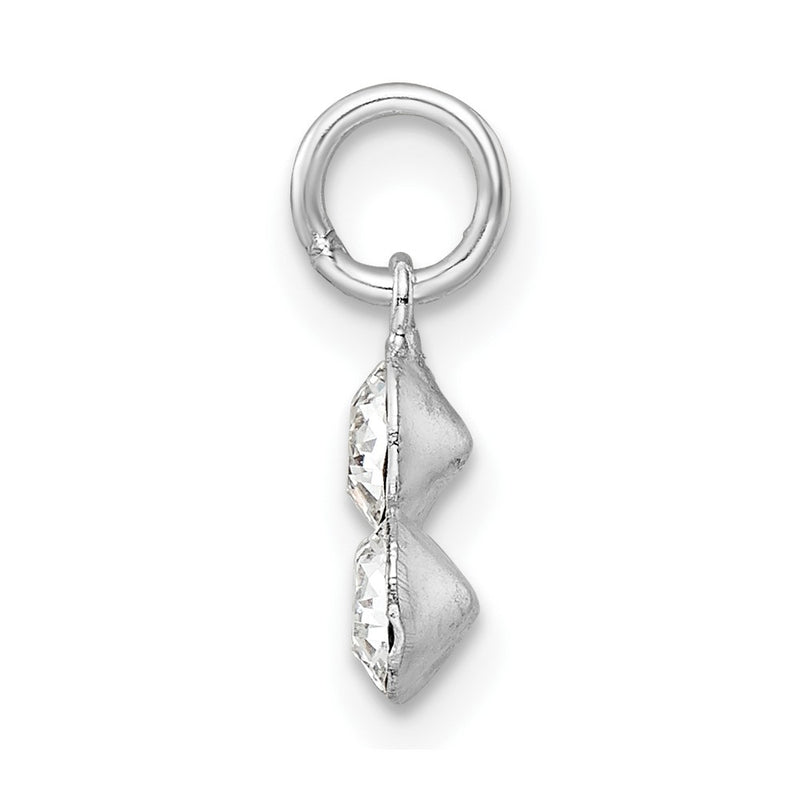 Sterling Silver Rh-Plated Crystal 3-Stone Pendant