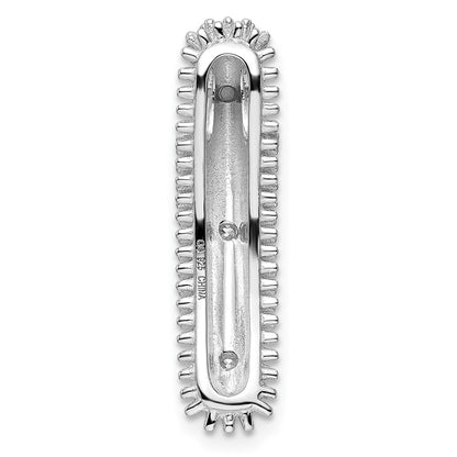 Sterling Silver Rhodium-Plated Cz Fancy Slide