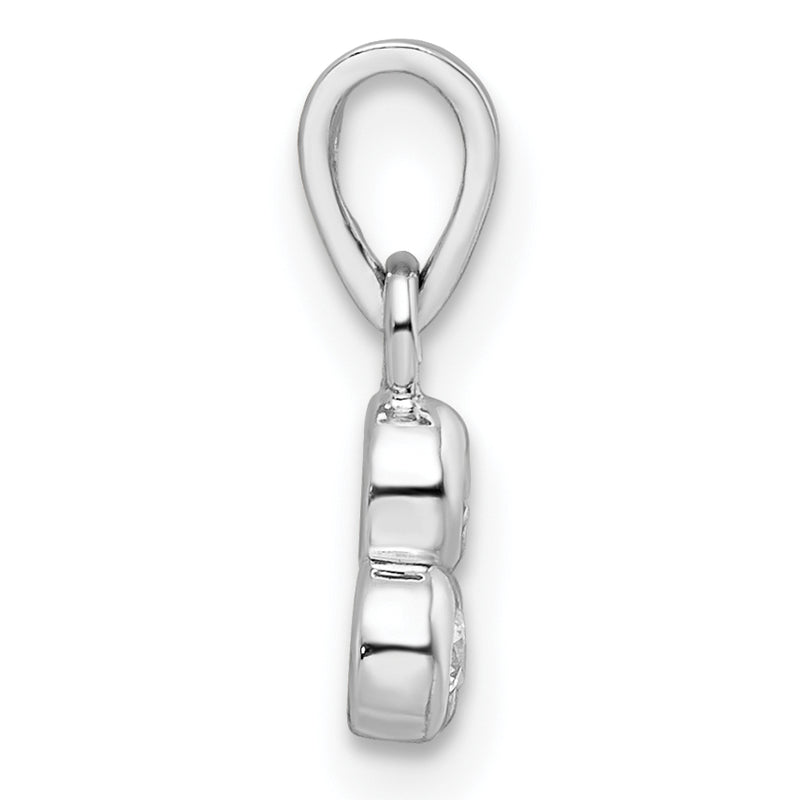 Sterling Silver Rh Polished Cz Pendant