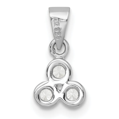 Sterling Silver Rh Polished Cz Pendant