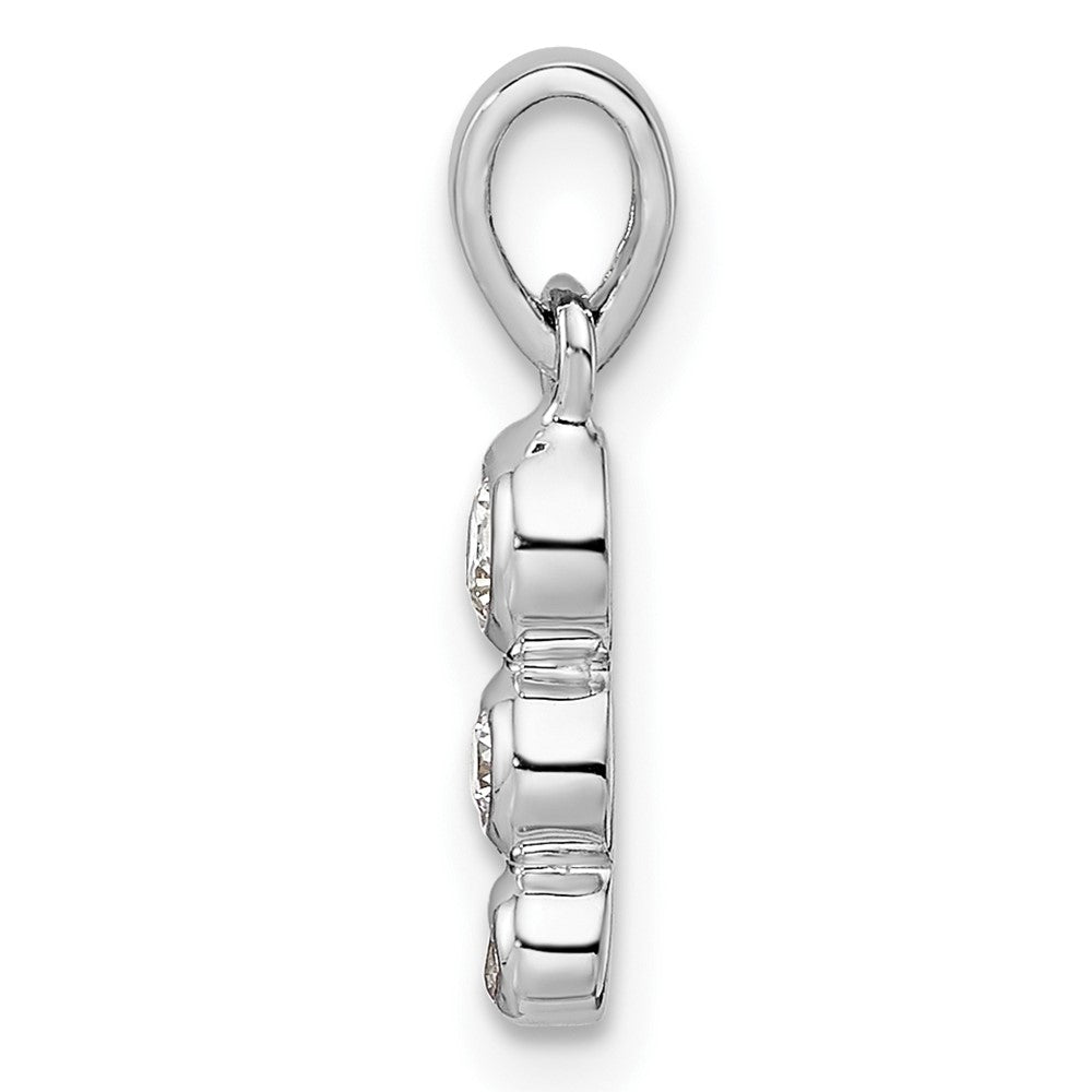 Sterling Silver Rh Polished Cz Pendant