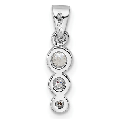 Sterling Silver Rh Polished Cz Pendant