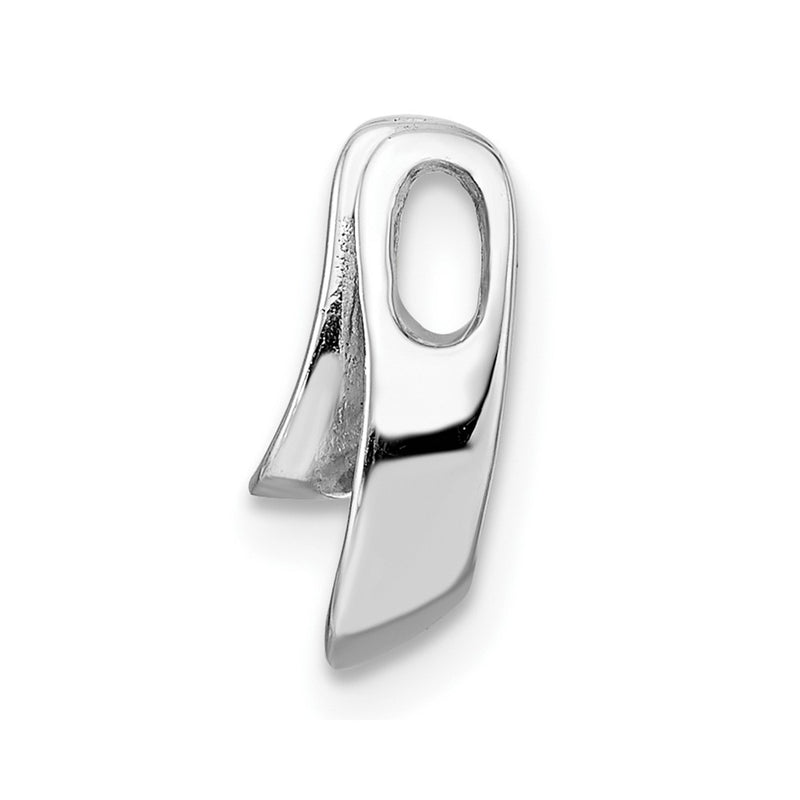 Sterling Silver Rh Polished Cz Chain Slide